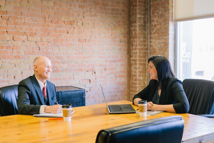 CEO talking to his employee